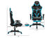 Costway Massage Gaming Chair Reclining Racing Chair High Back w/Lumbar Support Footrest - Blue