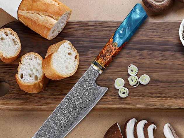 Seido™ Kiritsuke 8.5" Damascus Chef Knife (Sapphire Blue)