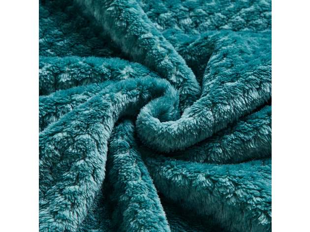 Classic Textured Fleece Blanket Teal King
