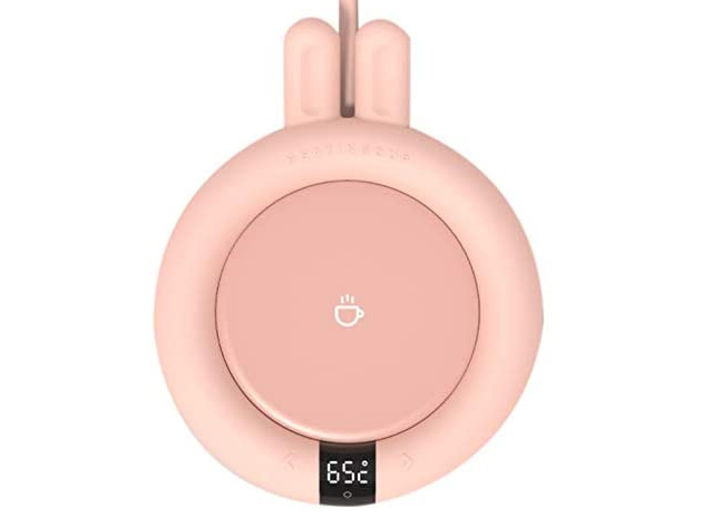 Smart Press Heating Cup Coaster (Pink/Bunny Ears)
