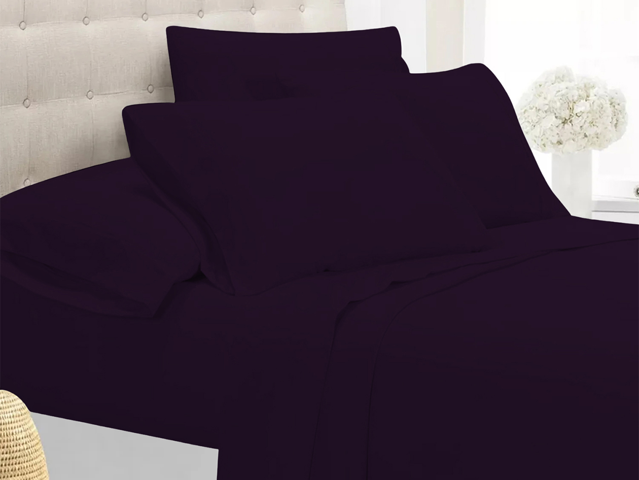 Super-Soft 1800 Series Bamboo Blend 6-Piece Sheet Set (Purple/King)