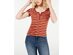 Hippie Rose Juniors' Rib-Knit Henley Top Red Size Medium