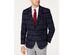 Tommy Hilfiger Men's Modern-Fit THFlex Stretch Navy/Red Plaid Corduroy Sport Coat Navy Size 46REG