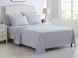 Kathy Ireland 6-Piece Brushed Microfiber Sheet Set (Light Grey/Queen)