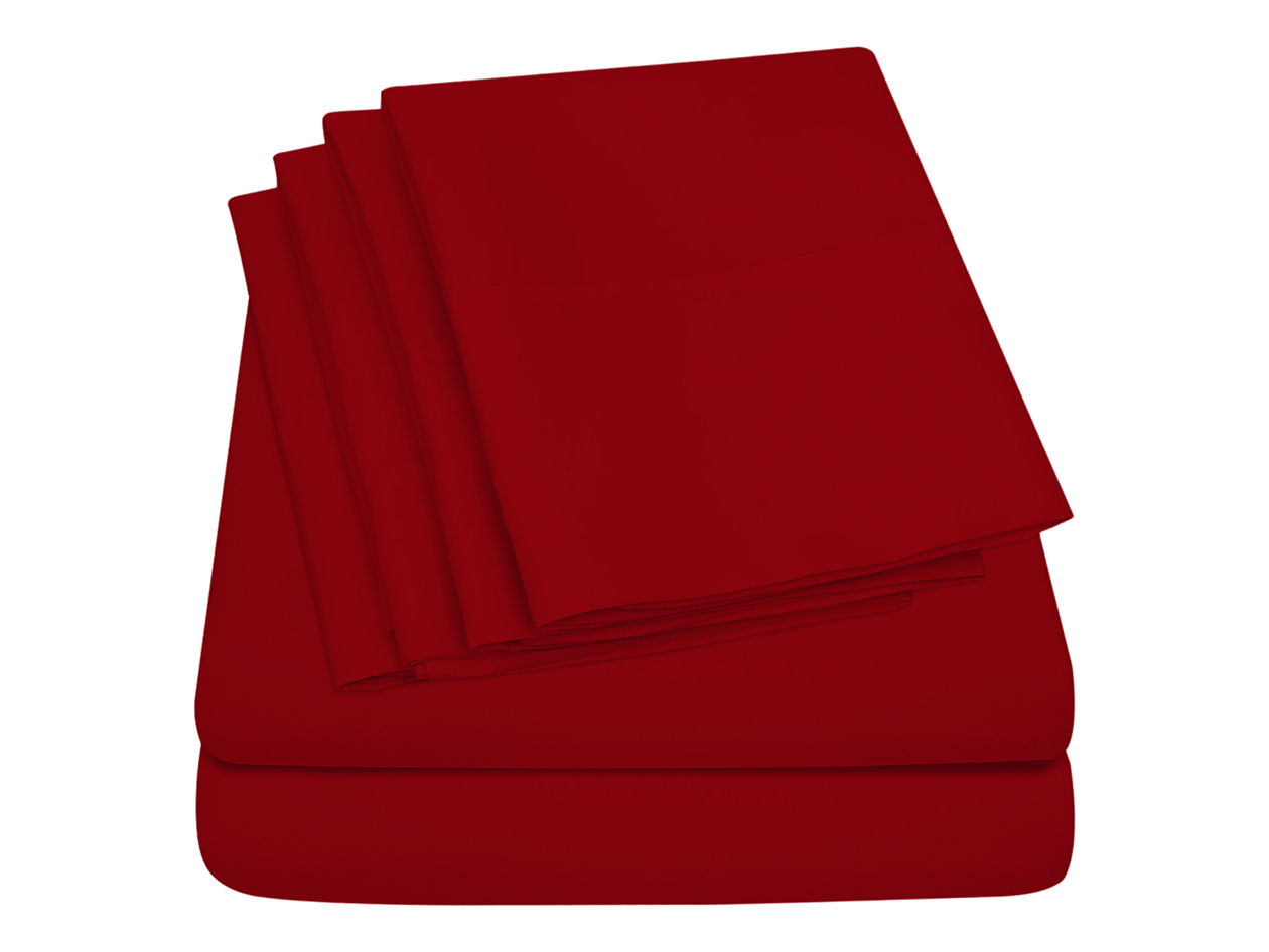 Super-Soft 1800 Series Bamboo Blend 6-Piece Sheet Set (Burgundy/King)