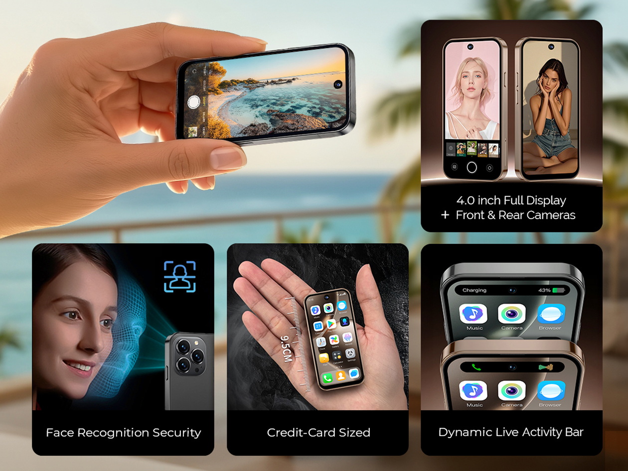 4" Mini 4G Android Smartphone with Face Unlock (Silver)