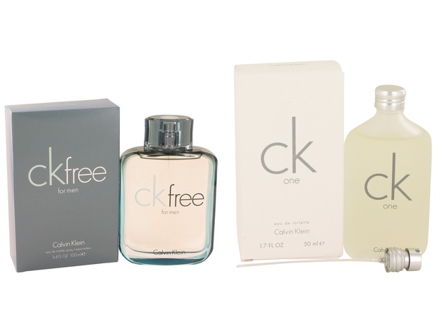 Gift set  CK Free by Calvin Klein EDT Spray 3.4 oz And  CK ONE EDT Pour/Spray (Unisex) 1.7 oz
