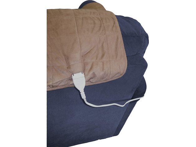 Serta Microsuede Electric Warming Furniture Protector Easy Care Loveseat Protector Tan - Tan