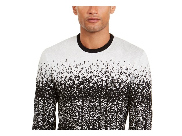 Alfani Men's Ombre Rib Crewneck Sweater White Size Large