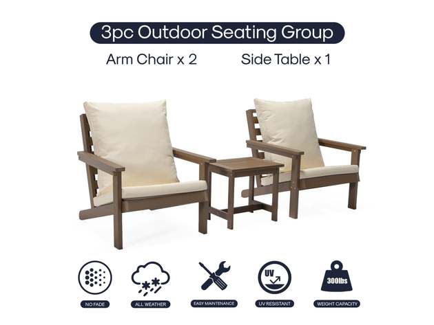 Salman Outdoor 3 Piece Seating Group