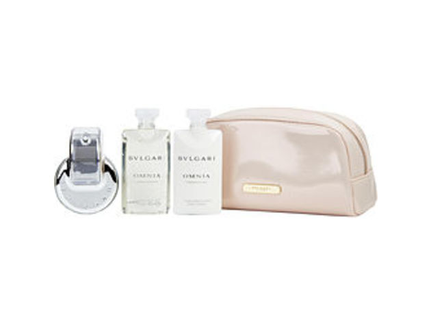 BVLGARI OMNIA CRYSTALLINE by Bvlgari EDT SPRAY 2.2 OZ & BODY LOTION 2.5 OZ & SHOWER GEL 2.5 OZ & BEAUTY POUCH For WOMEN