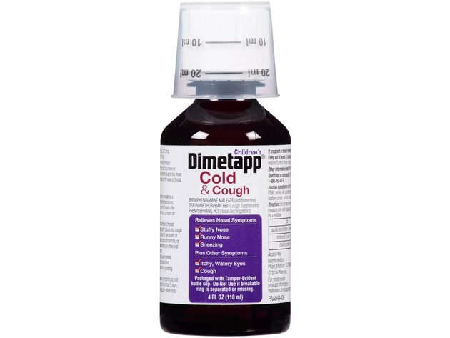 Children’s Dimetapp Cold and Cough Decongestant, Antihistamine, Relieves Stuffy Nose To Restore Freer Breathing Through The Nose, Grape Flavor, 4.0 Ounce