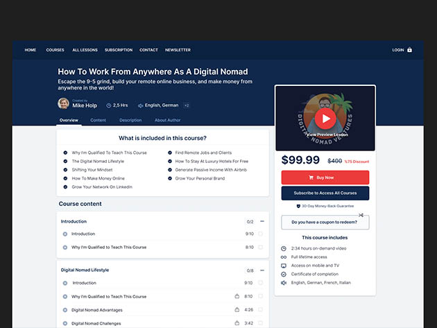 OnlineCourseHost: Lifetime Subscription (Pro Plan)