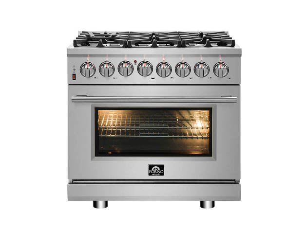 Forno  FFSGS612536 36 inch Cossato Stainless Duel Fuel Electric Gas Range