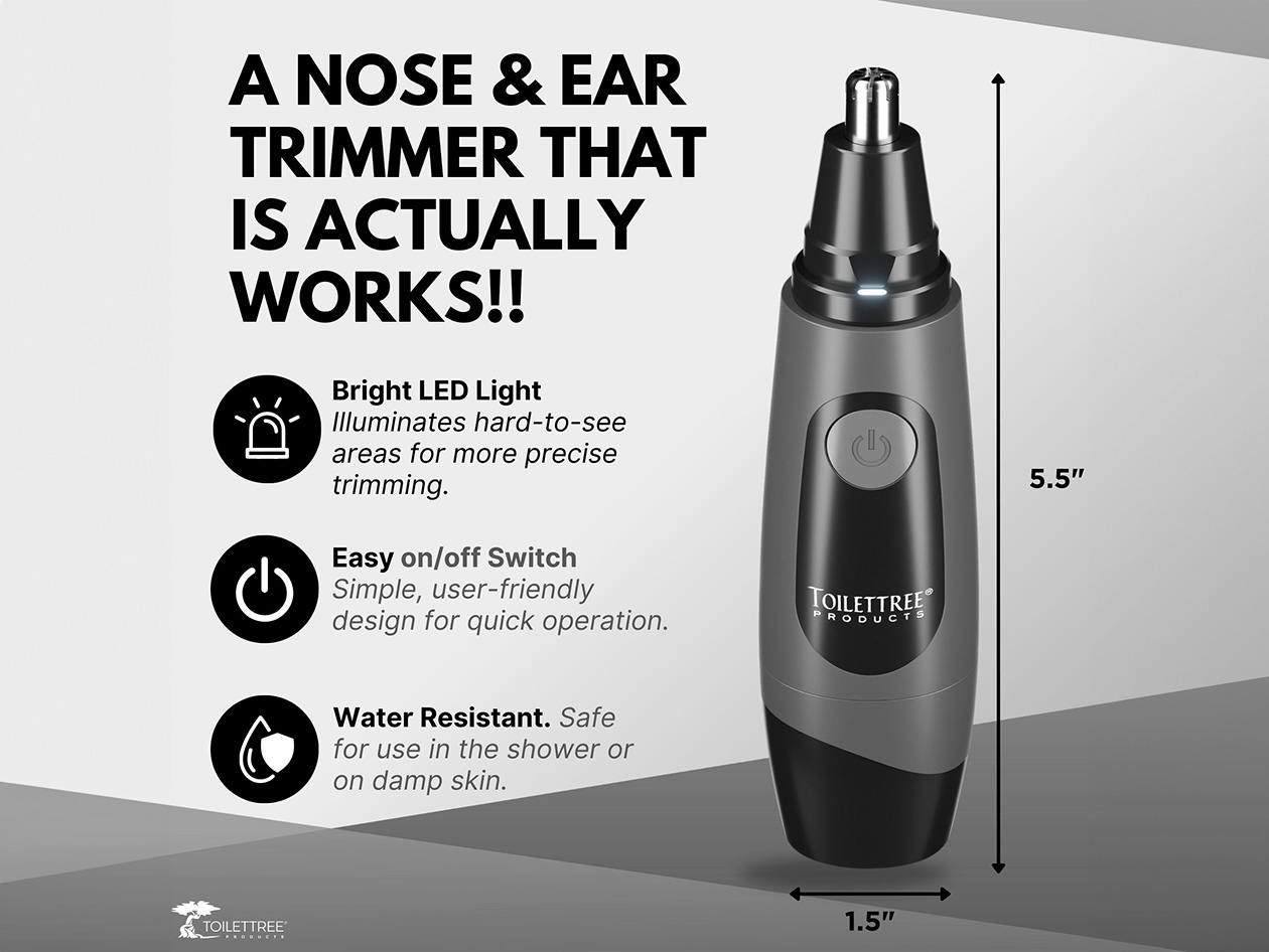 Water-Resistant Nose & Ear Hair Trimmer & Case