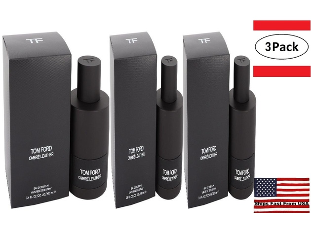 3 Pack Tom Ford Ombre Leather by Tom Ford Eau De Parfum Spray (Unisex) 3.4 oz for Women