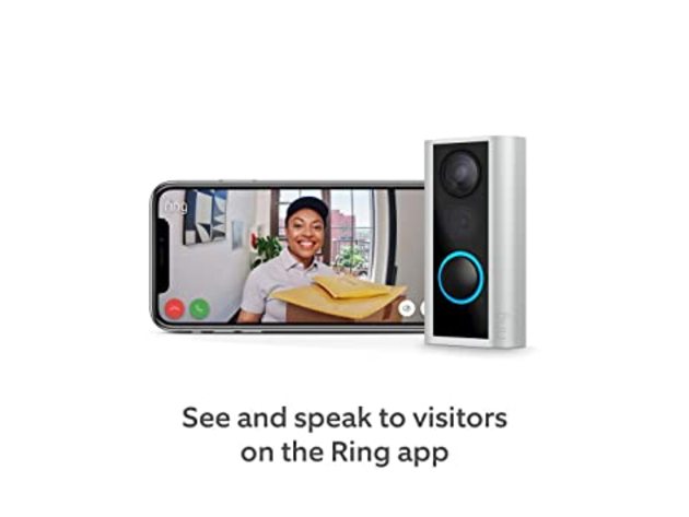Ring Peephole Cam with Ring Chime with Chime to Hear Real-Time Notifications