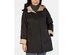 Jones New York Women's Plus Size Hooded Color Block Raincoat Black Size 3X