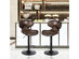 Costway Set of 2 Adjustable Bar Stools Swivel Bar Chairs with Back&Footrest - Retro Brown