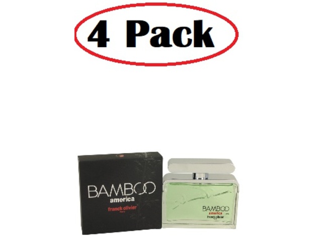4 Pack of Bamboo America by Franck Olivier Eau De Toilette Spray 2.5 oz