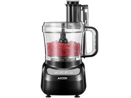 AICOK Food Processor Multifunctional, 4 Speed Controls Compact Electric Food Chopper, Food Shredder with Blade & Grater, 3 Safety Interlocking Design
