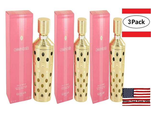 3 Pack CHAMPS ELYSEES by Guerlain Eau De Parfum Spray Refillable 1.7 oz for Women