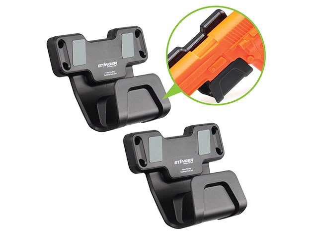 Magnetic Gun Mount with Safety Trigger Guard Protection (Gray/2-Pack)