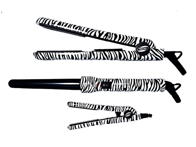 The Infusion Collection: Flat Iron & Curling Wand 3-Pc Set (White Zebra)