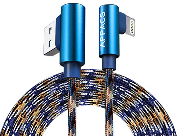 6.5Ft Braided Camo Lightning Cable (Green & Blue/2-Pack)