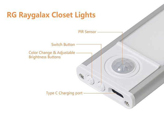 3-Temperature Motion Sensor LED Cabinet Light (3-Pack/30cm)