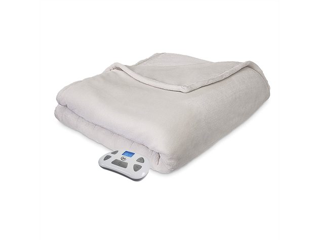 Serta Comfort Plush Electric Heated Warming Blanket - Ivory