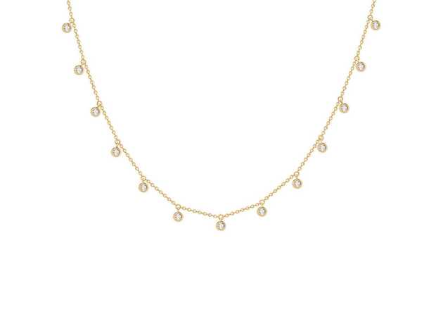 Homvare Women’s 925 Sterling Silver Interstellar Drop Charm Necklace - Gold