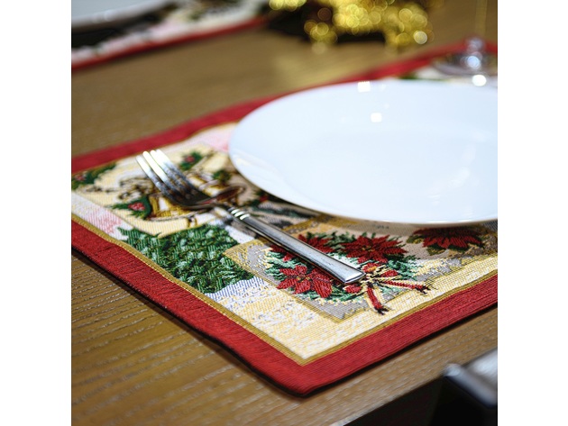 Homvare Table Placemats, Holiday Dinner, Parties, Home Décor, Woven Tapestry 13”X19”-Set of 4