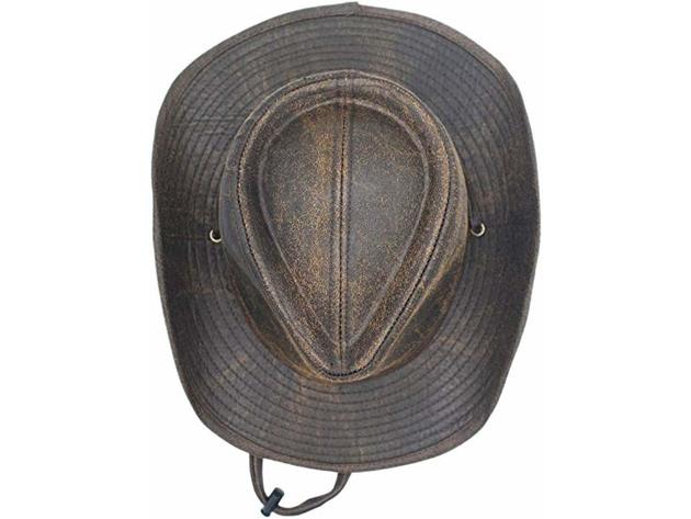 Silver Canyon Men’s Weathered Outback Outdoor Shapeable Hat, Large - Brown (Refurbished)