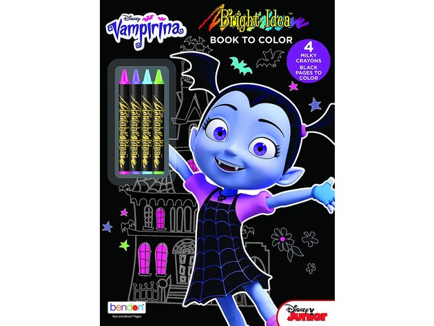 Vampirina Bendon Black Paper Coloring and Activity Book with Bright Idea Crayons, Multicolor