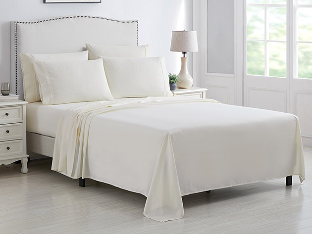 Kathy Ireland 6-Piece Brushed Microfiber Sheet Set (Ivory/Twin)