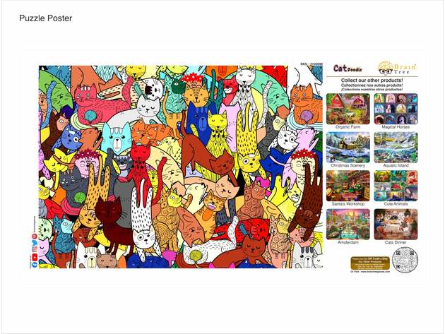 Cat doodle Jigsaw Puzzles 1000 Piece