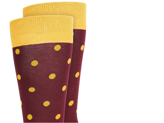Bar III Men's Polka Dot Socks Wine Size Regular
