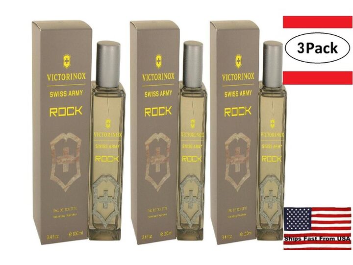 3 Pack Swiss Army Rock by Victorinox Eau De Toilette Spray 3.4 oz