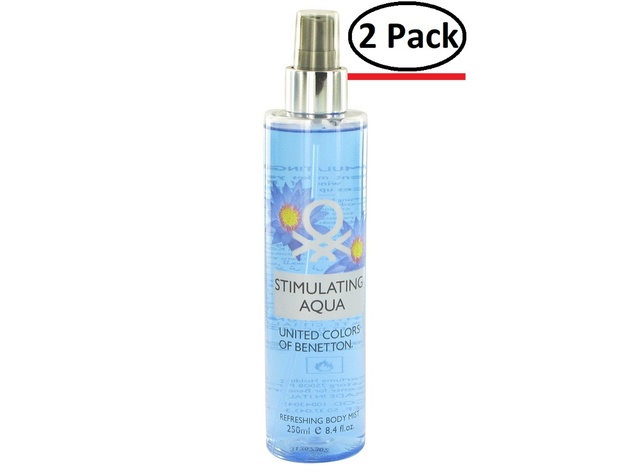 Benetton Stimulating Aqua by Benetton Refreshing Body Mist 8.4 oz for Women (Package of 2)