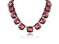 Fine Pink Crystal Cushion Strand Necklace