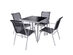 Costway 5 Piece Bistro Set Garden Set of Chairs and Table Outdoor Patio Furniture Silver + Black