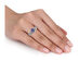 1.00 Carat (ctw) Tanzanite Engagement Ring & Wedding Band in 10K White Gold with Diamonds - 10