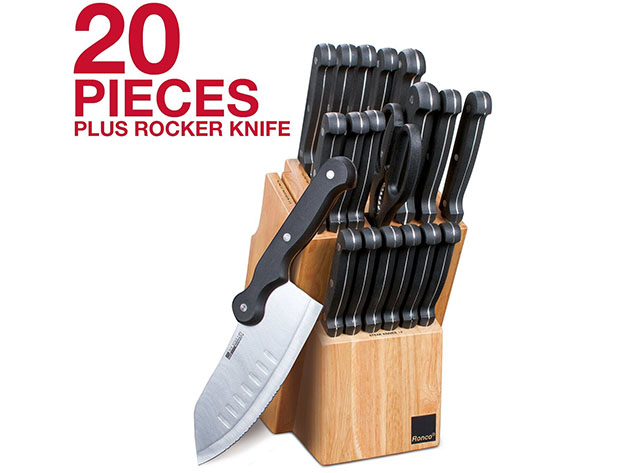 Ronco 20-Piece Knife Set with Hardwood Block