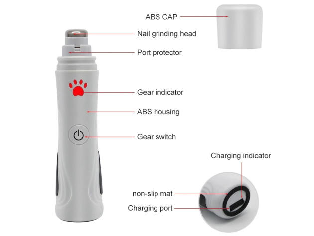 USB Rechargeable Pet Nail Buffer
