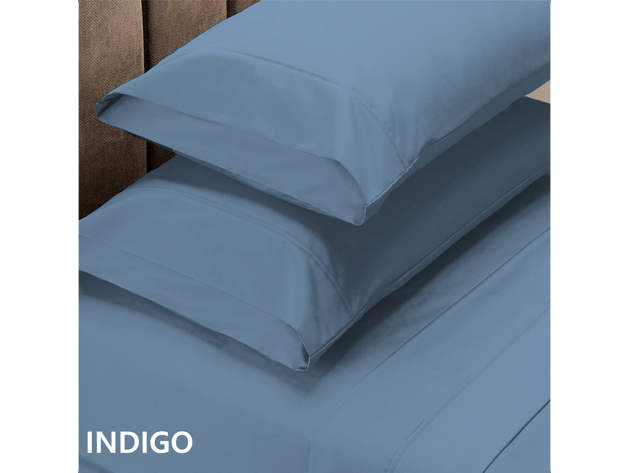 Royal Comfort 1500 Thread Count Cotton Rich Sheet Set 4 Piece Ultra Soft Bedding - Colour: Indigo | Size: King