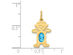 3/5 Carat (ctw) Blue Topaz Young Girl Charm Pendant Necklace in 14K Yellow Gold with Chain