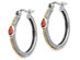 1/4 Carat (ctw) Natural Garnet Hoop Earrings Sterling Silver with 14K Accents