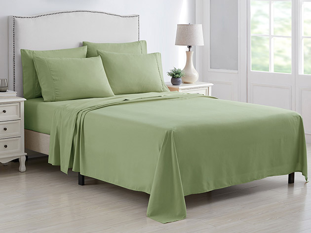 Kathy Ireland 6-Piece Brushed Microfiber Sheet Set (Sage/King)