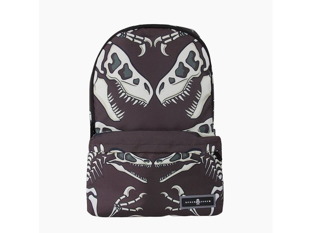 Space Junk 18.5 Inches Trendy and Stylish Dino Bones Backpack with Big Padded Laptop Pocket to Keep Your Gadgets Safe and to Keep You Organized, Unisex, Black